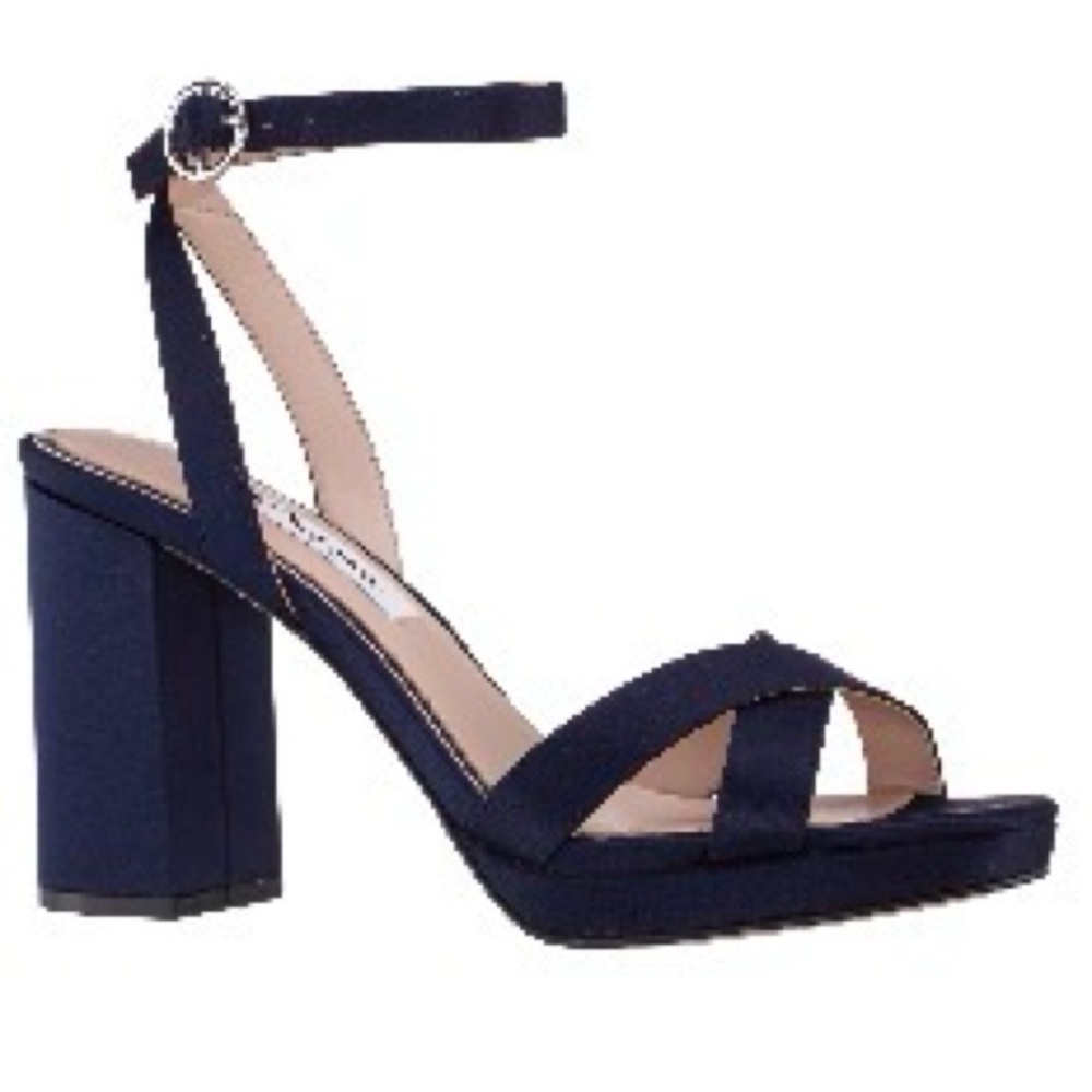 Nina Navy Block Heel Sandals